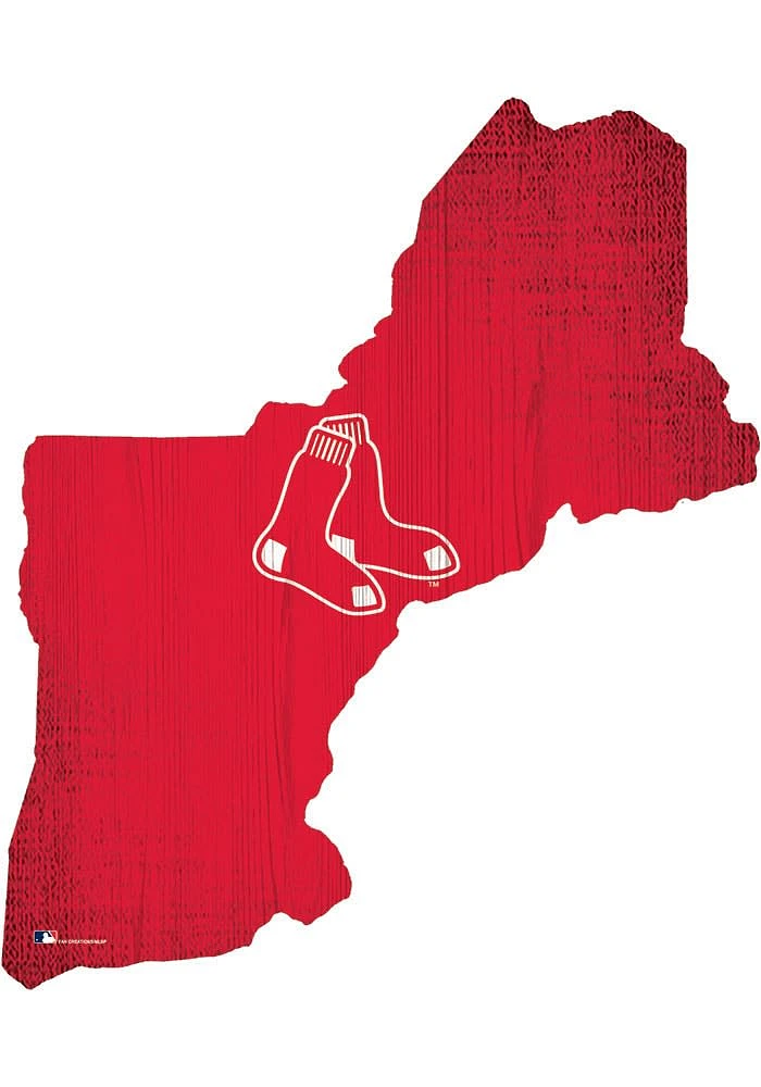 Boston Red Sox State Cutout Sign - Red