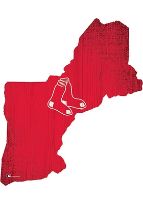Boston Red Sox State Cutout Sign - Red