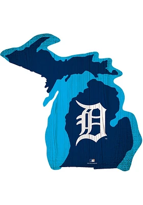 Detroit Tigers State Cutout Sign - Navy Blue