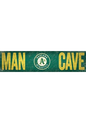 Oakland Athletics Man Cave 6x24 Sign - Green