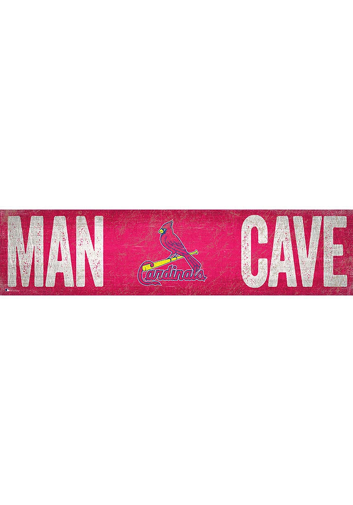 St Louis Cardinals Man Cave 6x24 Sign - Red