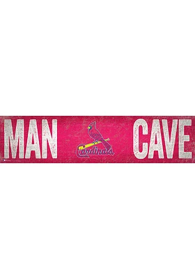 St Louis Cardinals Man Cave 6x24 Sign - Red