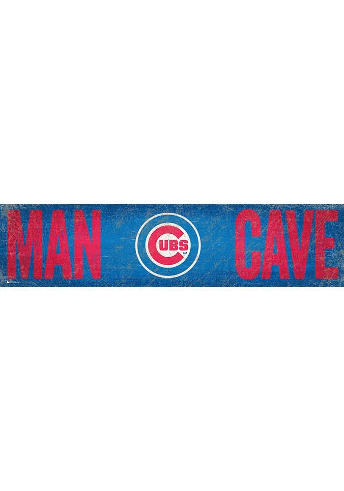 Chicago Cubs Man Cave 6x24 Sign - Blue