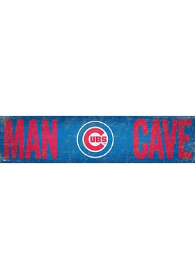 Chicago Cubs Man Cave 6x24 Sign - Blue