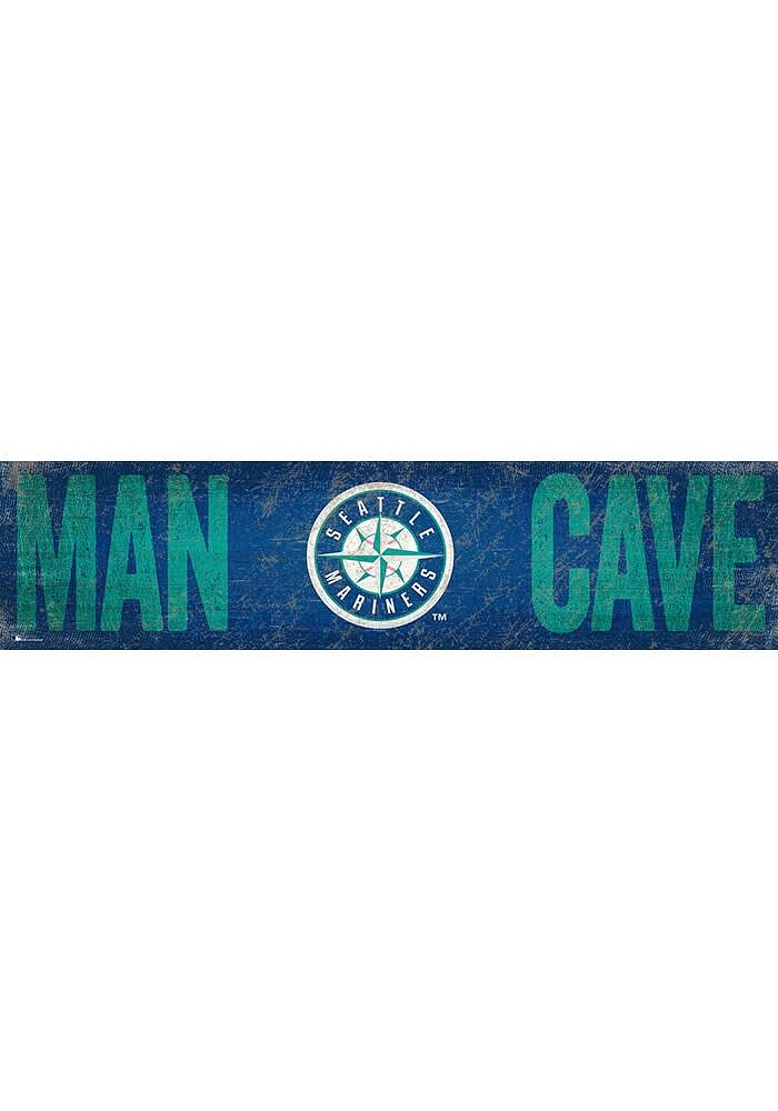 Seattle Mariners Man Cave 6x24 Sign - Navy Blue