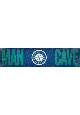 Seattle Mariners Man Cave 6x24 Sign - Navy Blue
