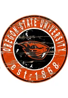 Oregon State Beavers Established Date Circle 24 Inch Sign - Orange
