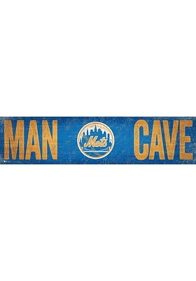 New York Mets Man Cave 6x24 Sign - Blue