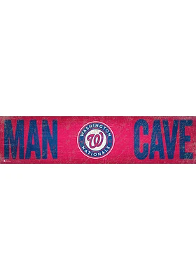 Washington Nationals Man Cave 6x24 Sign - Red