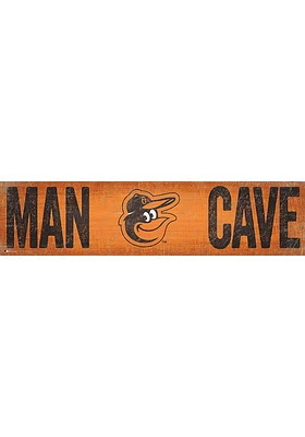 Baltimore Orioles Man Cave 6x24 Sign - Orange