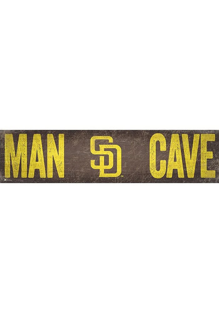 San Diego Padres Man Cave 6x24 Sign - Brown