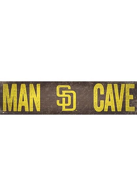 San Diego Padres Man Cave 6x24 Sign - Brown