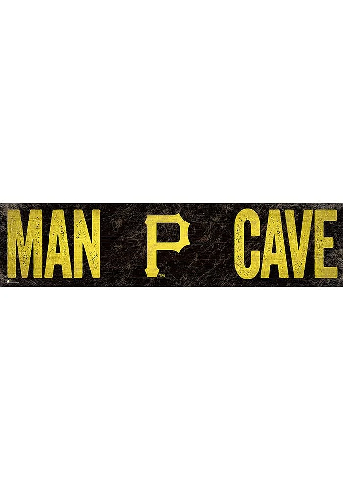 Pittsburgh Pirates Man Cave 6x24 Sign - Black