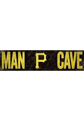 Pittsburgh Pirates Man Cave 6x24 Sign - Black