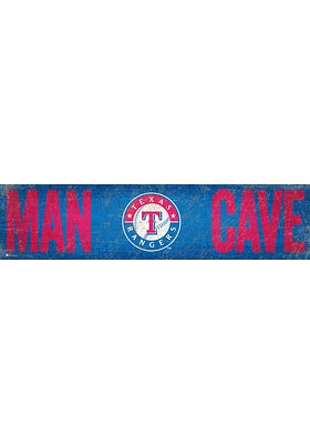 Texas Rangers Man Cave 6x24 Sign - Blue