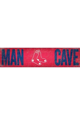 Boston Red Sox Man Cave 6x24 Sign - Red