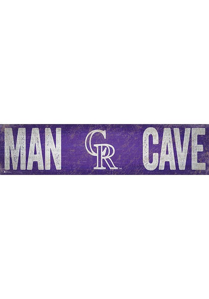 Colorado Rockies Man Cave 6x24 Sign - Purple