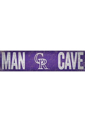 Colorado Rockies Man Cave 6x24 Sign - Purple