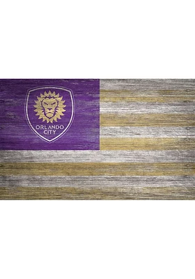 Orlando City SC Distressed Flag 11x19 Sign - Purple