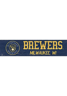 Milwaukee Brewers 6x24 Sign - Navy Blue