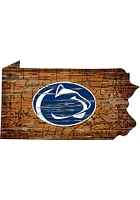 Penn State Nittany Lions Distressed State 24 Inch Sign - Brown