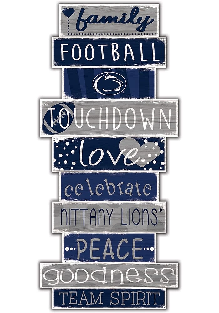 Penn State Nittany Lions Celebrations Stack 24 Inch Sign - Navy Blue