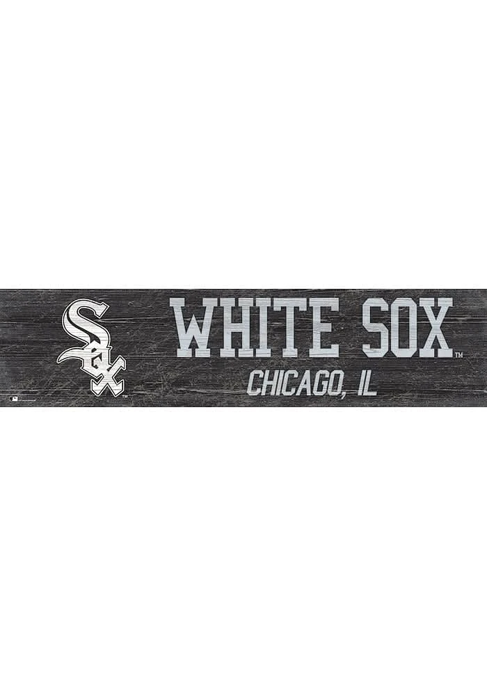 Chicago White Sox 6x24 Sign - Black