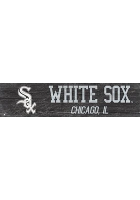 Chicago White Sox 6x24 Sign - Black