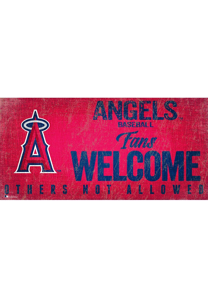 Los Angeles Angels Fans Welcome 6x12 Sign - Red