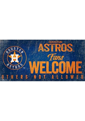 Houston Astros Fans Welcome 6x12 Sign - Navy Blue