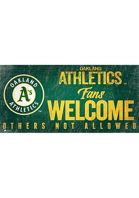 Oakland Athletics Fans Welcome 6x12 Sign - Green