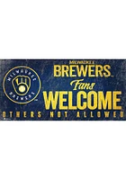 Milwaukee Brewers Fans Welcome 6x12 Sign - Navy Blue