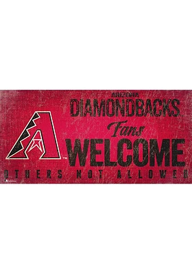 Arizona Diamondbacks Fans Welcome 6x12 Sign - Red