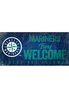 Seattle Mariners Fans Welcome 6x12 Sign - Navy Blue