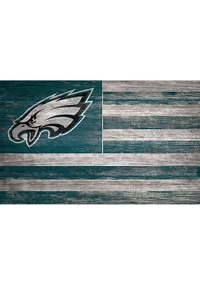 Philadelphia Eagles Distressed Flag 11x19 Sign - Midnight Green