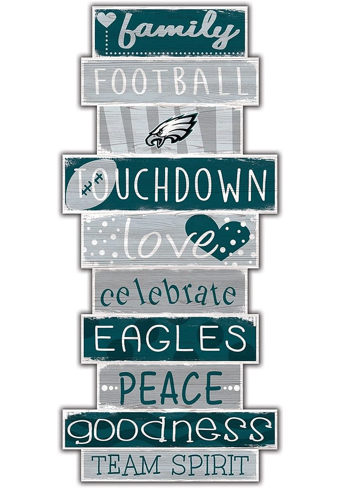Philadelphia Eagles Celebrations Stack 24 Inch Sign - Midnight Green