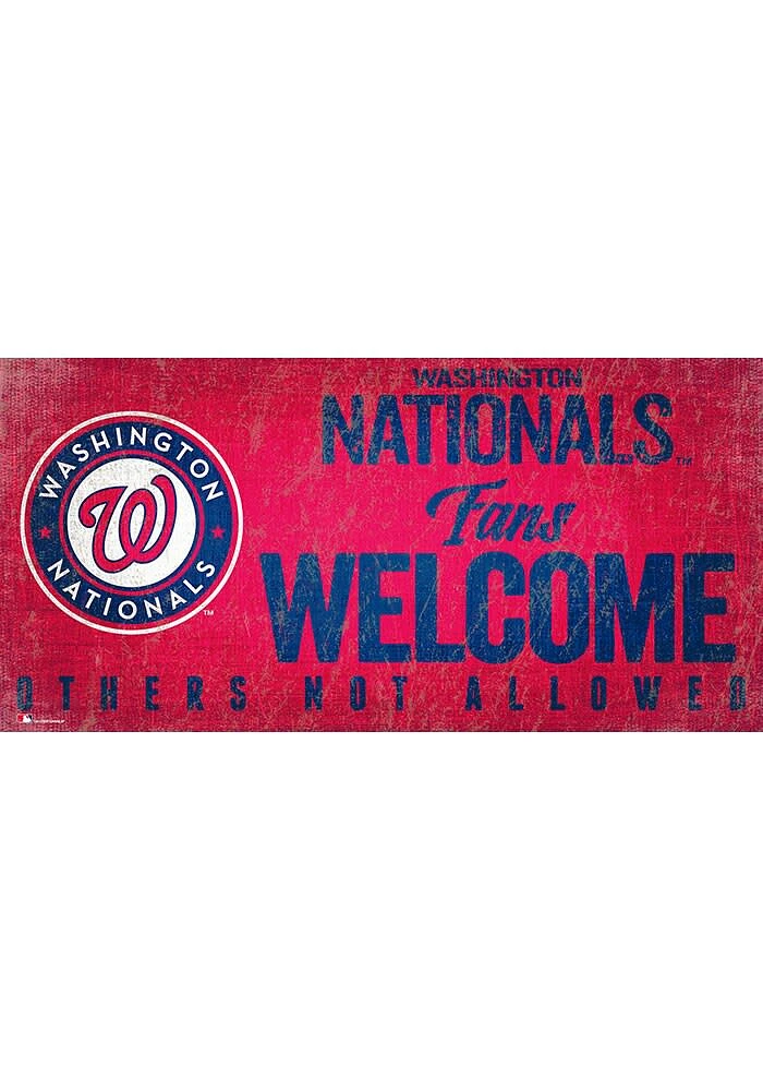 Washington Nationals Fans Welcome 6x12 Sign - Red