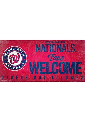 Washington Nationals Fans Welcome 6x12 Sign - Red
