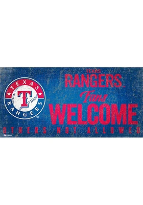 Texas Rangers Fans Welcome 6x12 Sign - Blue