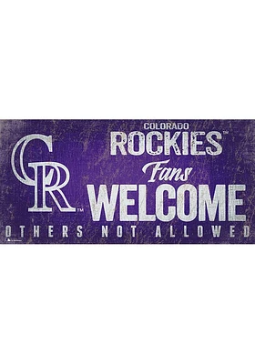 Colorado Rockies Fans Welcome 6x12 Sign - Purple