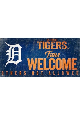 Detroit Tigers Fans Welcome 6x12 Sign - Navy Blue