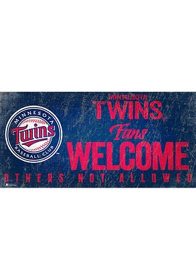 Minnesota Twins Fans Welcome 6x12 Sign - Blue