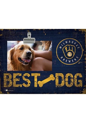 Milwaukee Brewers Best Dog Clip Picture Frame - Navy Blue