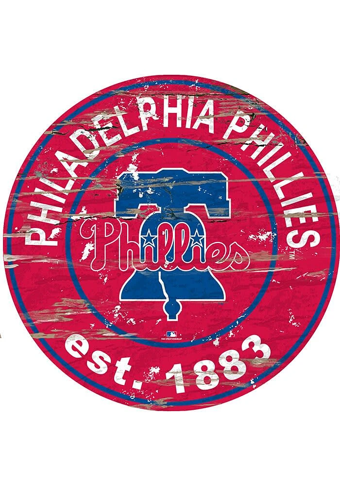 Philadelphia Phillies Established Date Circle 24 Inch Sign - Red