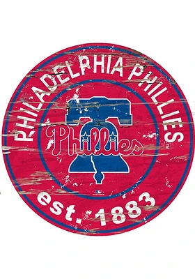 Philadelphia Phillies Established Date Circle 24 Inch Sign - Red