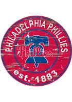 Philadelphia Phillies Established Date Circle 24 Inch Sign - Red