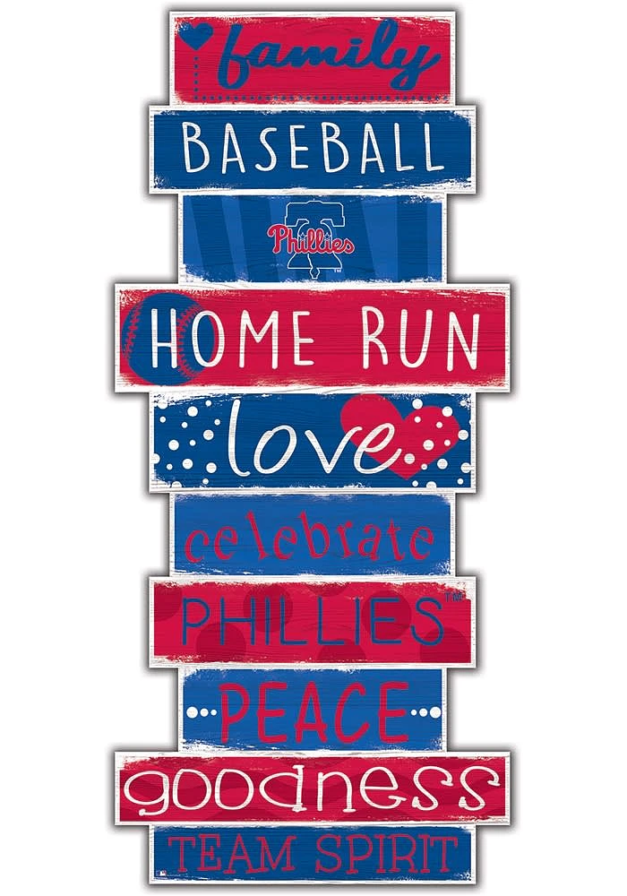 Philadelphia Phillies Celebrations Stack 24 Inch Sign - Blue