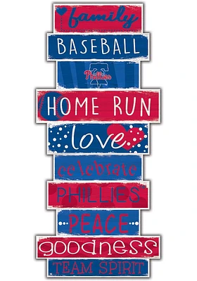 Philadelphia Phillies Celebrations Stack 24 Inch Sign - Blue