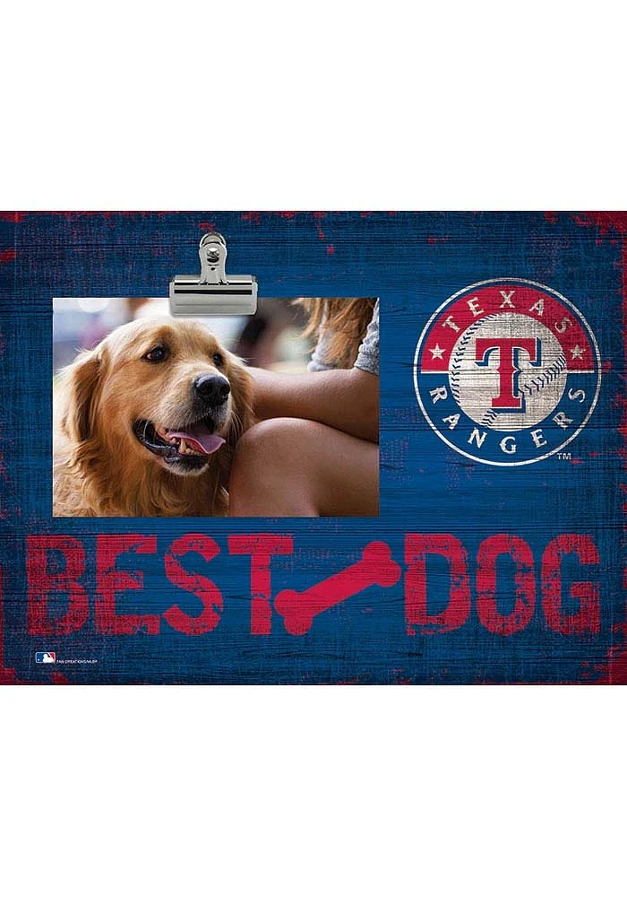 Texas Rangers Best Dog Clip Picture Frame - Blue