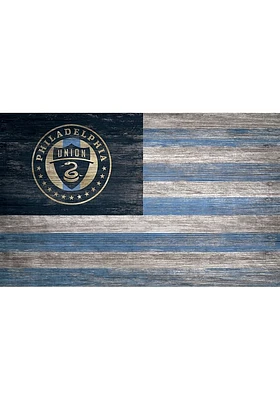 Philadelphia Union Distressed Flag 11x19 Sign - Navy Blue